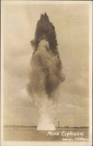 Fortress Monroe Virginia VA Mine Explosion c1910 Real Photo Postcard