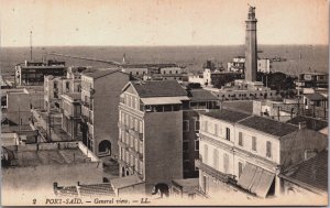 Egypt Port Said General View Vintage Postcard C154