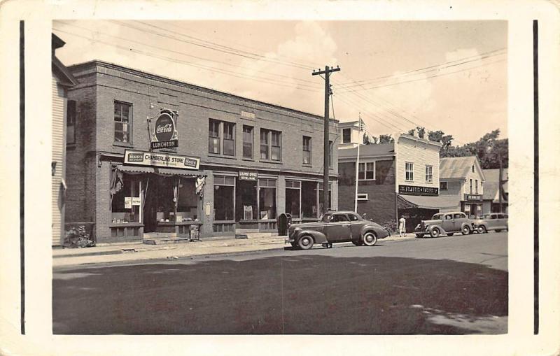 Bethel ME Dirt Main Street Storefronts Post Office Chamberlins Store A&P RPPC