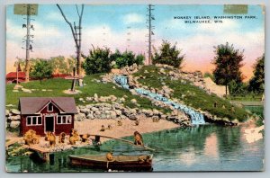 Monkey Island  Washington Park  Milwaukee  Wisconsin  Postcard  1942