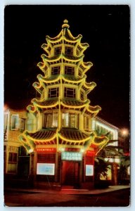 2 Postcards LOS ANGELES ~ Chinatown GOLDEN PAGODA Chinese Restaurant Night/Day