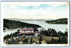 c1925 St. John New Brunswick Canada Postcard Grand Bay Narrows River Exterior
