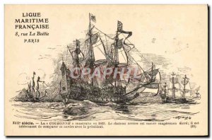 Old Postcard Boat Sailboat Crown Sebille