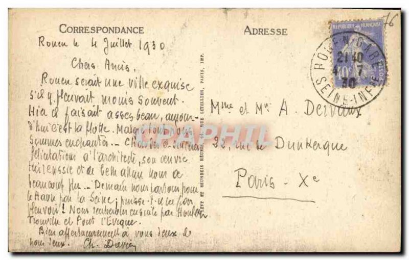 Old Postcard Rouen The Church of Saint Maclou De La Cathedrale View