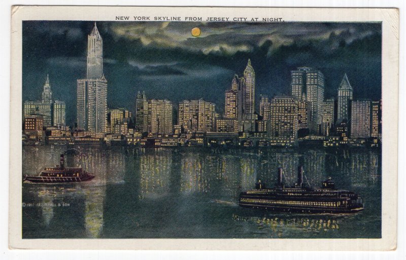 New York City Skyline From Jersey City At Night