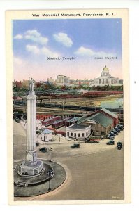 RI - Providence. War Memorial Monument & Train Yards