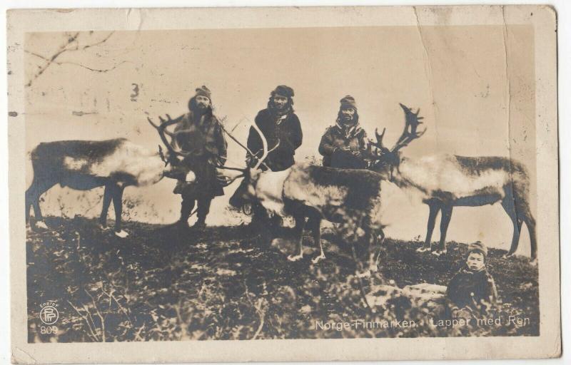 Finland; Lapp Natives With Reindeer RP PPC, 1924 PMK, To A Phillips, Brighton