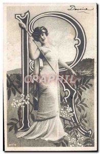 Old Postcard Fantaisie Letters Letter R