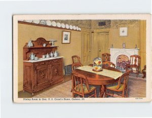 Postcard Dining Room in Gen. U. S. Grants Home Galena Illinois USA