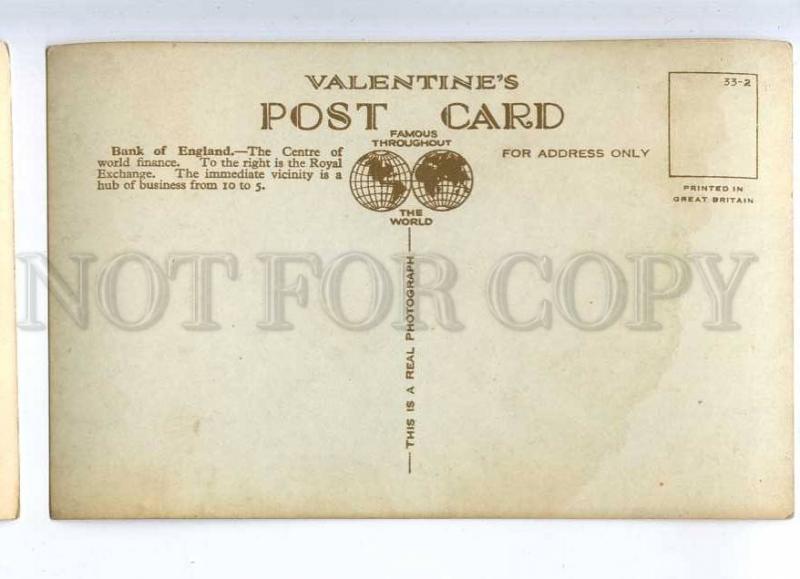 233007 UK LONDON Bank & Royal exchange Vintage Valentines