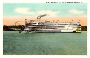 Postcard BOAT SCENE Quincy Illinois IL AP3451