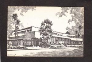 CA Bullock's Bullock Dept Store Artist Signed Pasadena California Postcard