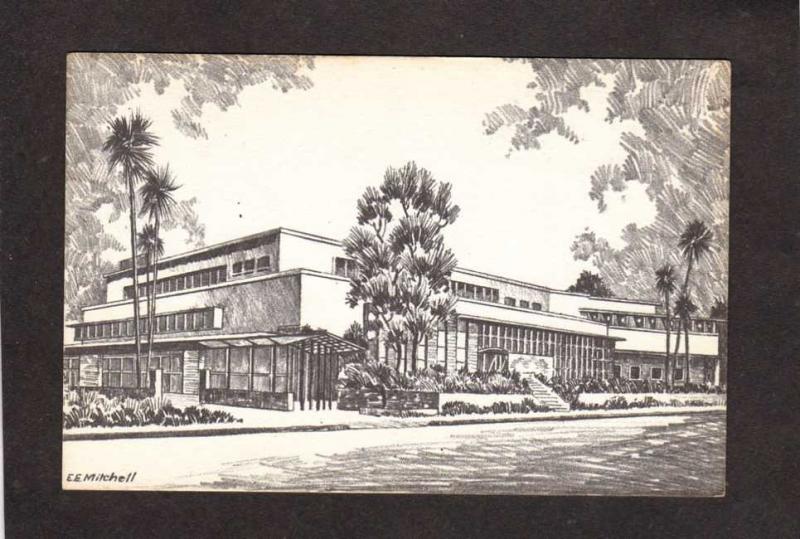 CA Bullock's Bullock Dept Store Artist Signed Pasadena California Postcard