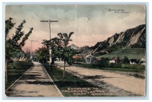 c1910's Entrance To Colorado Chautauqua Grounds Boulder CO Antique Postcard