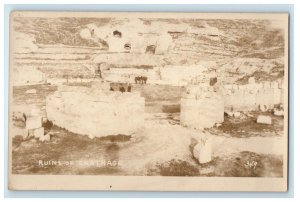 c1920's Ruins Of Carthage Tunisia RPPC Photo Unposted Vintage Postcard 