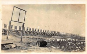 Real Photo Postcard Rapid Fire Target in Paris Island, South Carolina~122467