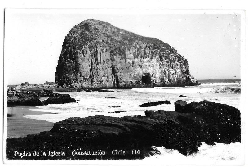 Chile RPPC Piedra de la Iglesia Constitution Church Rock Kodak Postcard