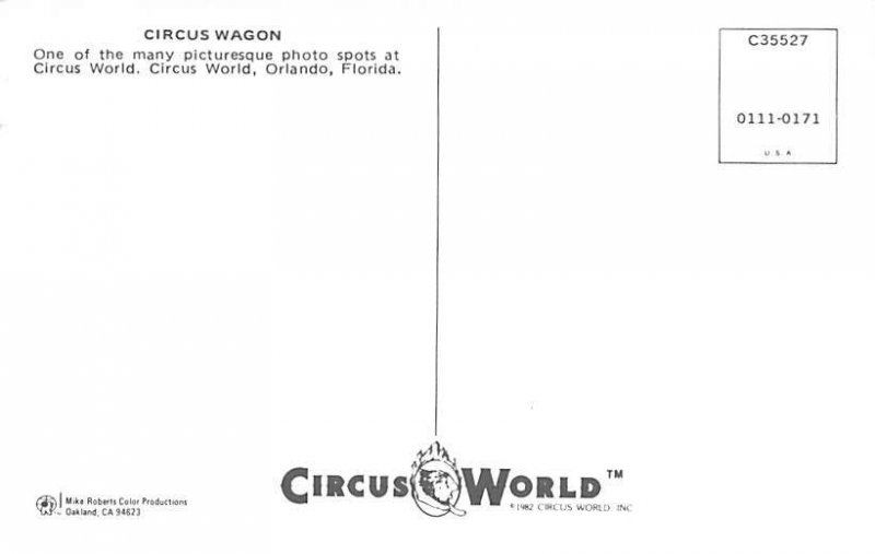 Circus Wagon Circus World Unused 