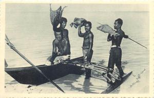 The Carolines islands Oceania native fishermen