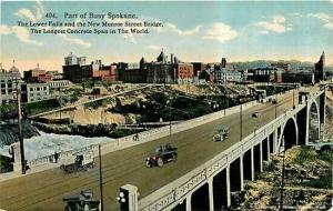 WA, Spokane, Washington, Monroe Street Bridge, Lower Falls, Broughton-Robbins