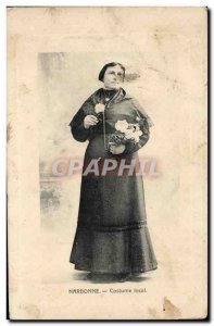 Narbonne - Local Costume - smudge on face - Old Postcard