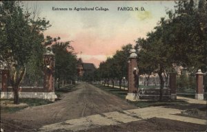 Fargo North Dakota ND Agricultural College Albertype Vintage Postcard