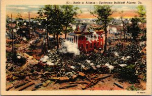 Vtg 1930s Battle Of Atlanta Civil War Cyclorama Building Georgia GA Postcard