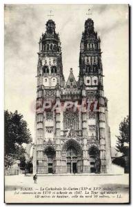 Old Postcard The Cathedral St Gatien Tours