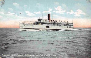 Steamer W G Payne Bridgeport CT & New York Day Boat 1905c postcard