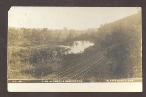 RPPC PLATTSMOUTH NEBRASKA BURLINGTON RAILROAD VINTAGE REAL PHOTO POSTCARD