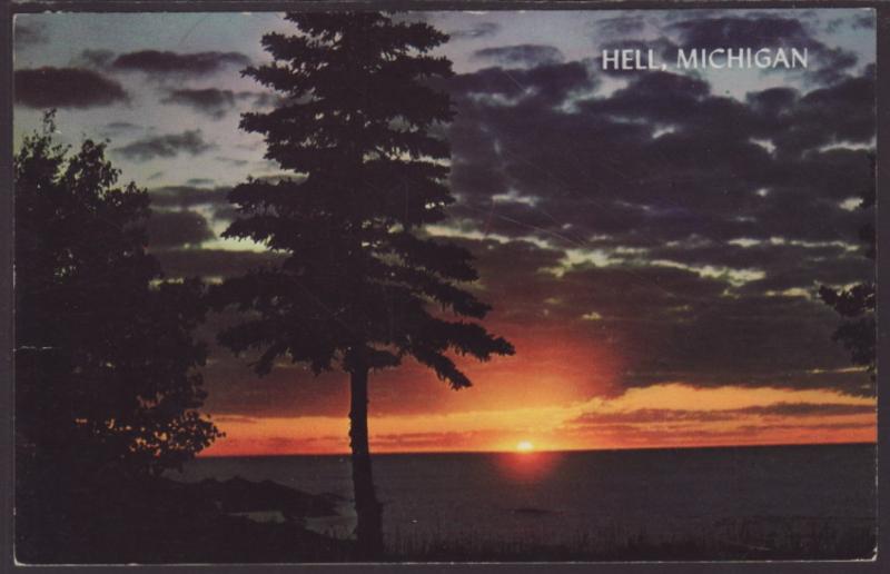 Sunset Hell,MI Postcard BIN