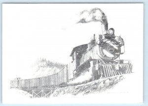 DURANGO & SILVERTON TRAIN Artist Signed CHARLES BENNETT 1982 - 4x6 Postcard