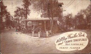 Tampa Florida FL Hilltop Trailer Park & Sales Old Postcard