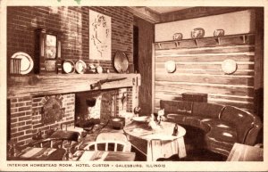 Illinois Galesburg Hotel Custer Homestead Room Interior 1950