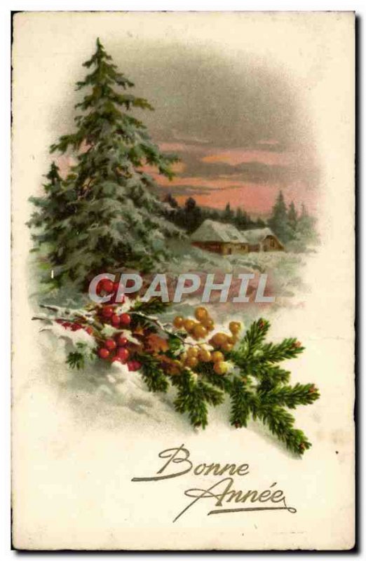 Old Postcard Fancy Happy new year