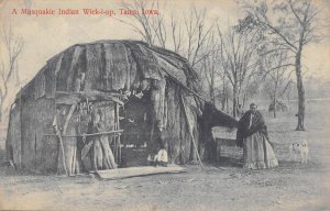 Musquakie Indian Wick-i-up, Tama, Iowa Native American Wigwam 1910 Postcard