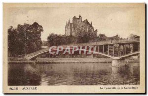 Old Postcard Auxerre Gateway And The Cathedral