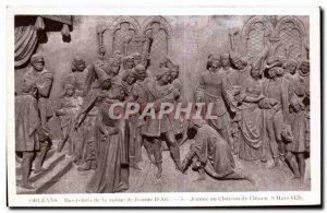 Postcard Old Orleans Bas reliefs Ia statue of Jeanne D Arc Jeanne Chateau Chinon