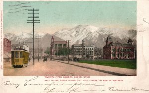 Vintage Postcard 1905 Reed Hotel Opera House City Hall Wasatch Mts. Ogden Utah