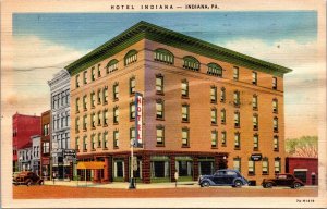 Linen Postcard Hotel Indiana in Indiana, Pennsylvania