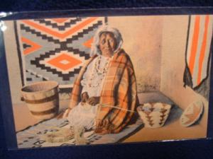 Apache Indian Basket Maker - postcard