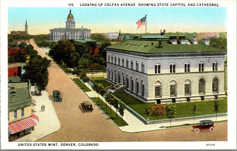 Vtg 1920s United States Mint Colfax Avenue Denver Colorado CO Postcard