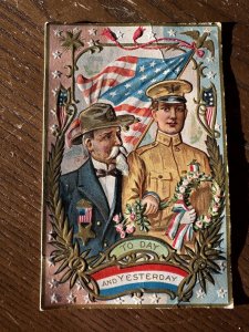 Vintage Early 1900’s Patriotic Postcard Civil War WW2 Soldiers