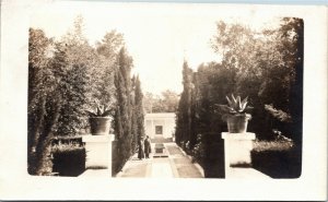 RPPC Real Photo Postcard NJ East Orange Essex County Couple In Garden 1910s M29