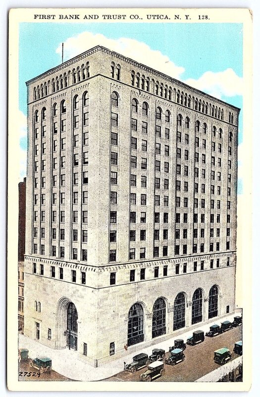 1935 First Bank And Trust Company Utica New York NY Building Posted Postcard