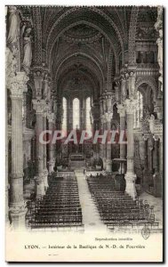 Lyon Old Postcard Interior of the basilica of Our Lady of Fourviere