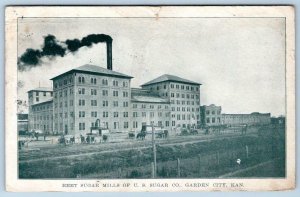 1908 BEET SUGAR MILLS US SUGAR COMPANY GARDEN CITY RAILROAD TRACKS BUILDINGS