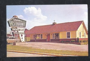 LAKE DELTON WISCONSIN DELLS SHANKS RESTAURANT VINTAGE ADVERTISING POSTCARD