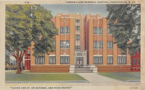 H85/ Parkersburg West Virginia Postcard Linen Camden Clark Hospital 137