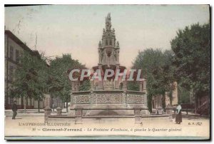 Old Postcard Clermont Ferrand fountain of Amboise has left the general area